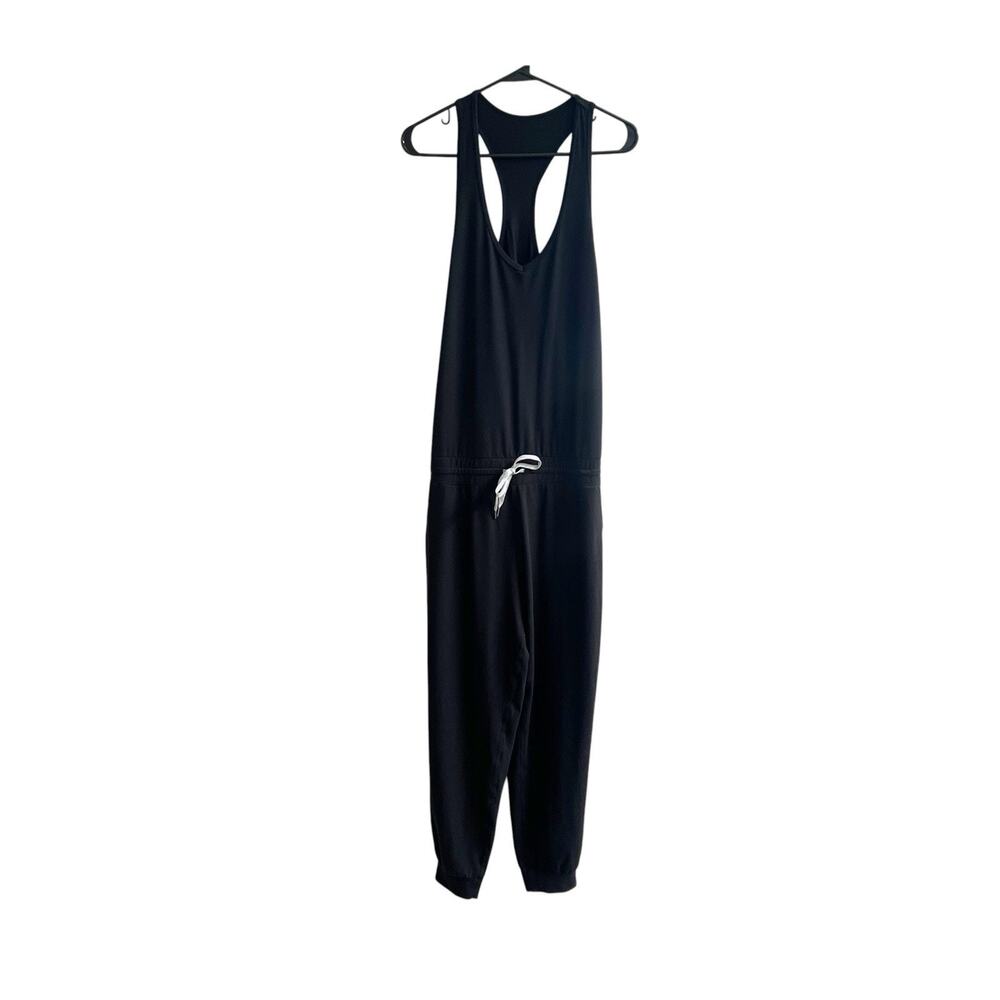 Vuori Lux Luna Workout Racerback Athletic Lounge Jogger Jumpsuit Black Medium